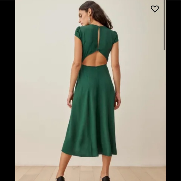 Reformation Gavin Dress Emerald AUTHENTIC - Picture 2 of 9